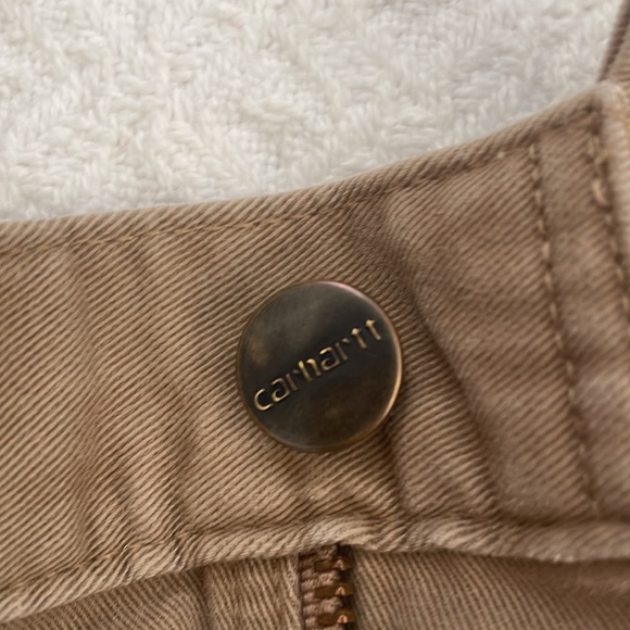 Carhartt Carpenter Pants 40x30 Khaki Relaxed Fit 100% Cotton - Picture 5 of 9